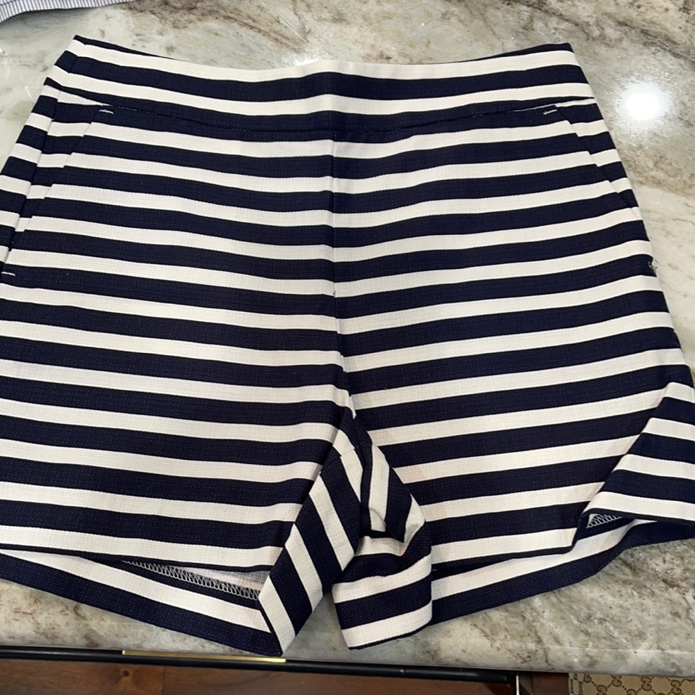 JCREW! NAVY/white HIGH WAISTED SHORT